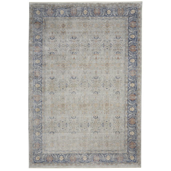 Darya Home Machine Woven / Power Loomed Blue/Gray Rug Wayfair